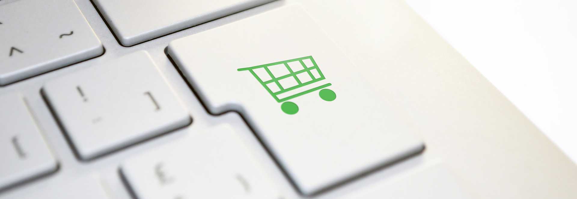computer keyboard with shopping cart key